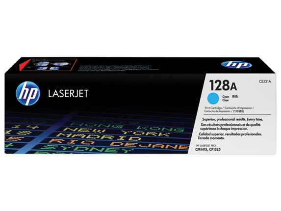 This is a CE321A Cyan Toner Cartridge